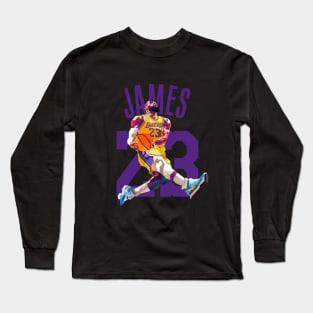 Lebron James Dunk Lakers Long Sleeve T-Shirt